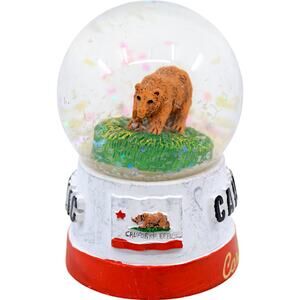 Carlsbad California Republic State Flag Grizzly Bear Snow Globe